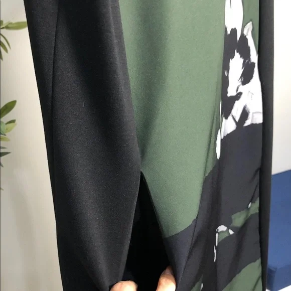 Simply Vera Vera Wang Black and Green Floral Mini Dress (DJ1) - Picture 4 of 7